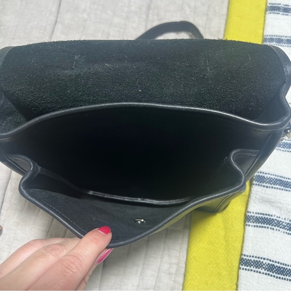 Vintage‎ COACH 100% Leather Satchel Purse Handbag Crossbody bag tote black - Picture 15 of 16